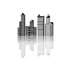 Obraz premium Town real estate silhouette building isolated