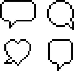 Speech bubble  pixel art Vector illustration or background.	