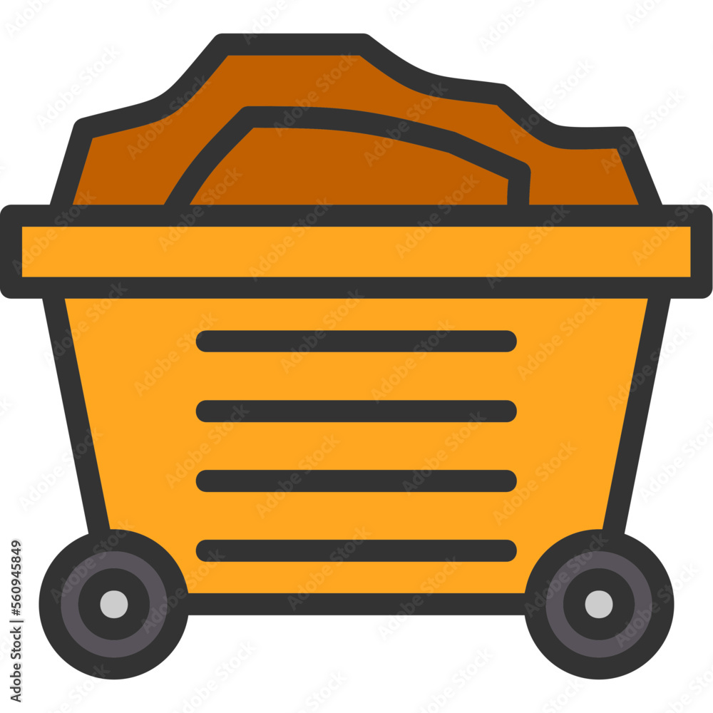 Wall mural mining cart icon