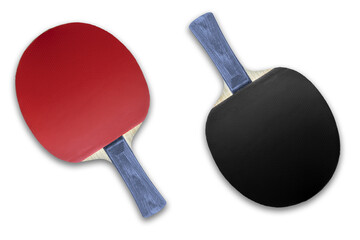 Table tennis racket is isolated on a white background with reflection