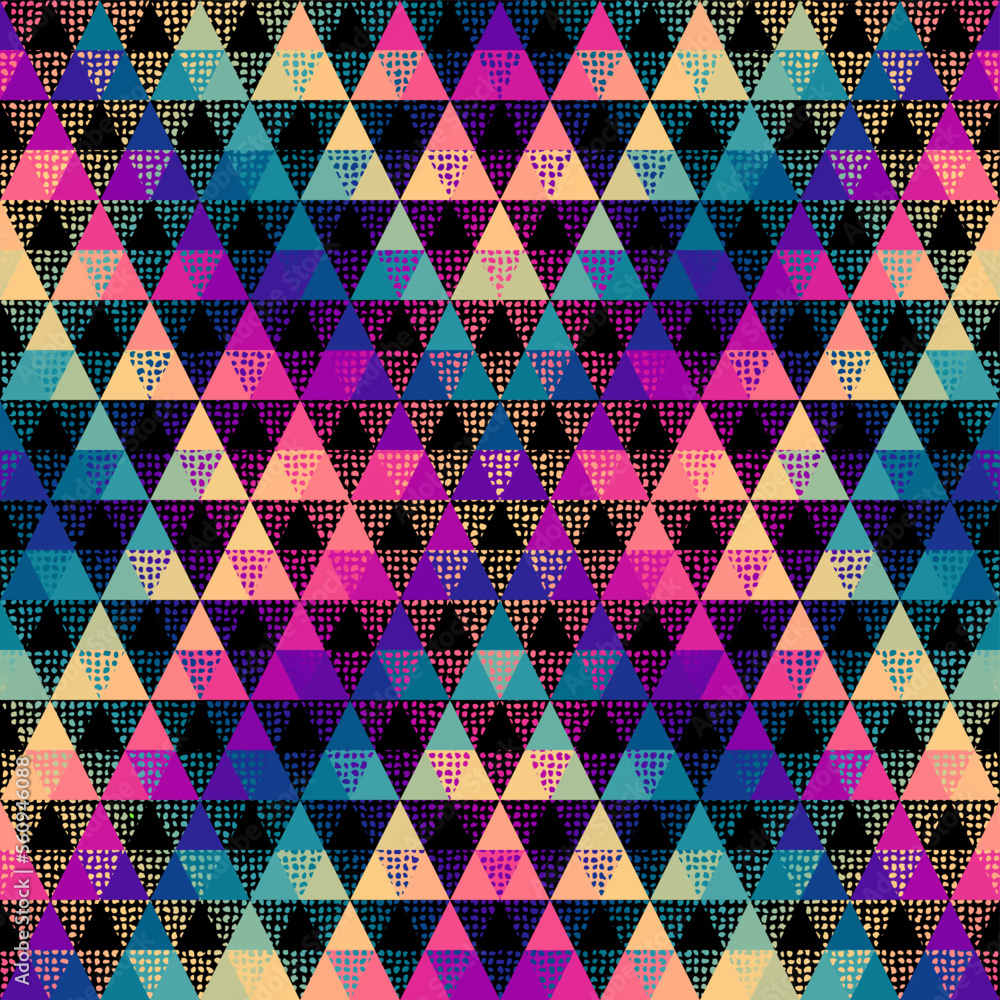 Poster Geometric abstract triangles pattern. Seamless vector image.
