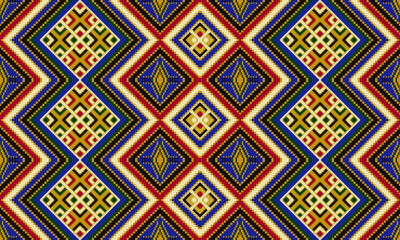 Kente cloth. African textile. Ethnic seamless patterns. Tribal geometric print.