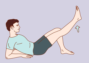  Knee joint exercise positions. Vector illustration. Exercise 4