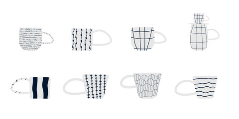 Ceramic mug for tea or coffee. Vector illustration with cup. Great design for any purposes.