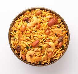 Nimco, Delicious and crunchy Mix Nimko, Mix chavanu, Food Mixture, Navratna Mix, chiwda, Chevdo, Bhel Puri Snack, fried and Spicy Food, Namkeen.