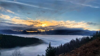 sunrise over the lake
