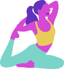 Obraz na płótnie Canvas Collection of young woman practicing yoga