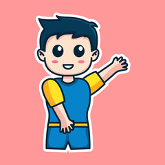 Boy expression cute sticker illustration