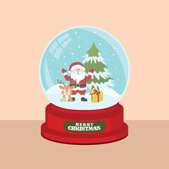 Hand drawn christmas snowball globe