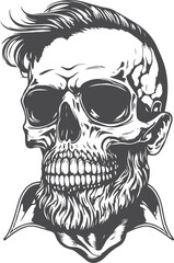 skull hipster barber hair