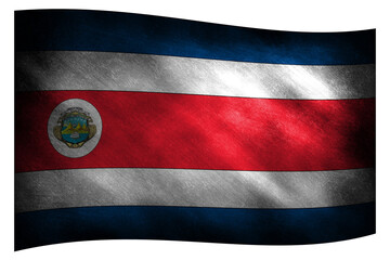 The waving flag of Costa Rica