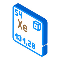 xenon chemical element isometric icon vector. xenon chemical element sign. isolated symbol illustration