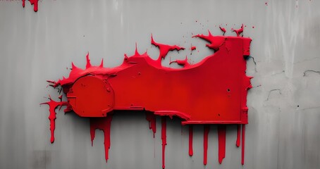 abstract red paint dripping, illustration, Generative AI