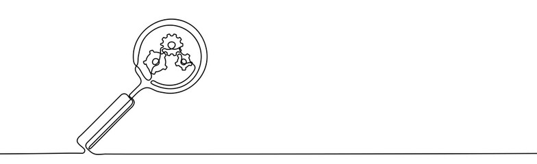 Continuous one line drawing Search engine optimization line icon vector illustration concept