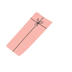 Gift Box with decoration. Holiday present in bright packaging decorated with bows. Vector illustration, great design for any purposes