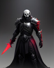 AI Digital Illustration Skull Master Gothic Warrior