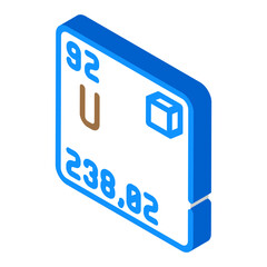 uranium chemical element isometric icon vector. uranium chemical element sign. isolated symbol illustration