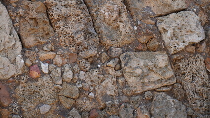 Stones of ancient city Caesarea Maritima National Park, Israel