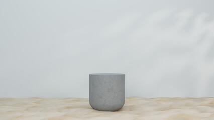 3d rendering mock up scene with podium geometry shape for product display.  Cosmetic bottle