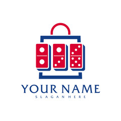 Shop Domino logo vector template, Creative Domino logo design concepts