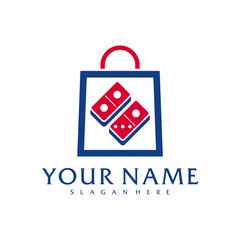 Shop Domino logo vector template, Creative Domino logo design concepts