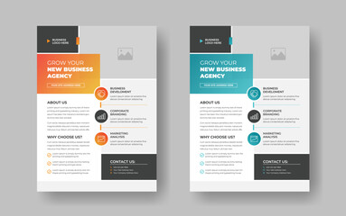 Professional a4 business flyer template design for printing.