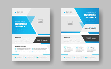 Professional a4 business flyer template design for printing.