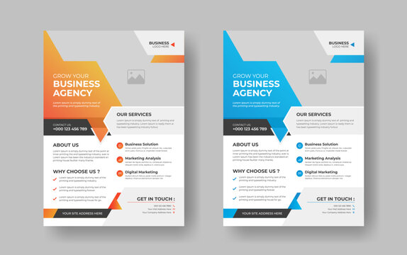 Professional a4 business flyer template design for printing.