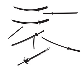 Fototapeta premium set of samurai