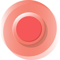 Red tech sense circle button, round logo, vector