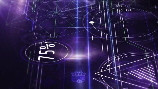 NFT infographics in digital space abstract flow.