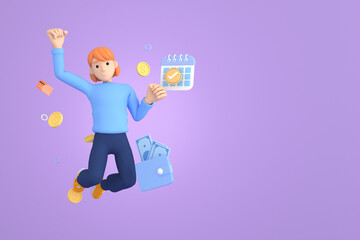 Tax Day Reminder Concept. Businessman submit tax by online concept, online tax payment and report. Business income. 3d illustration.