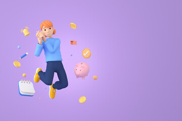 Tax Day Reminder Concept. Businessman submit tax by online concept, online tax payment and report. Business income. 3d illustration.