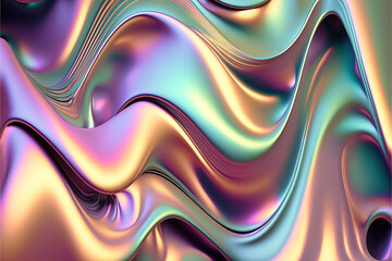Holographic wavy background, Generative AI
