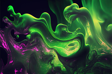 Acid waves background, Generative AI