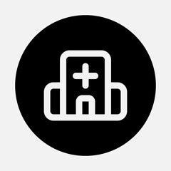 Hospital icon in solid style, use for website mobile app presentation