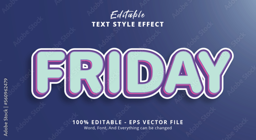 Poster blue friday text on light color text effect, editable text effect