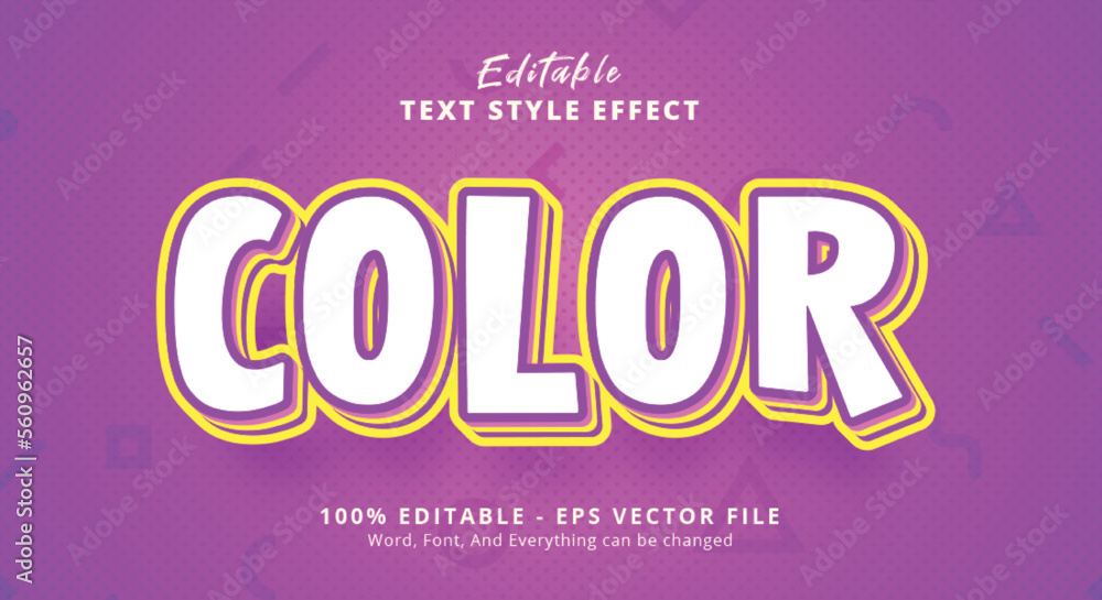 Poster editable text effect, color text with layered combination style