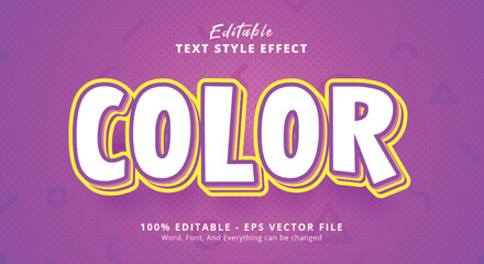 Editable text effect, Color text with layered combination style