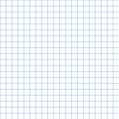 Checkered school notebook template. Vector seamless pattern.