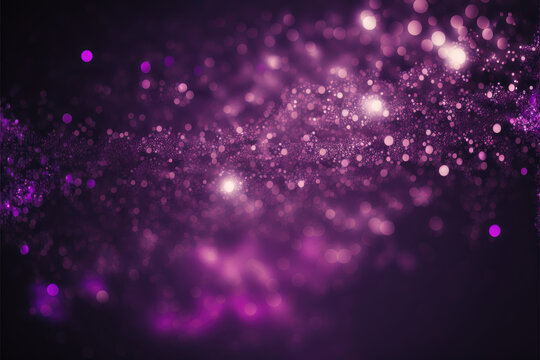 Glittering Purple Lights Background Generative AI