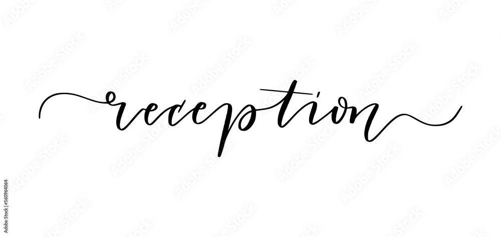 Fototapete reception elegant modern hand-drawn cursive on transparent background