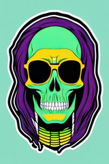 Fototapeta premium portrait of a hipster skeleton