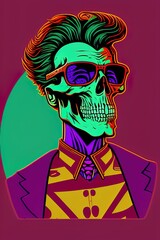 portrait of a hipster skeleton