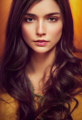 Fototapeta premium Fictional young brunette woman (Generative AI)