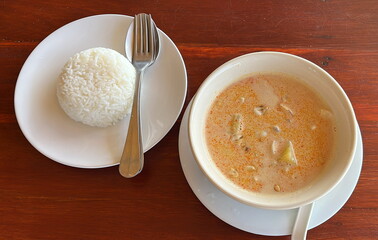 Thai massaman curry with rice