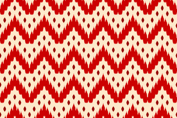 Ethnic ikat seamless pattern in tribal. Aztec geometric ethnic ornament print. Ikat pattern style. Design for background, wallpaper, illustration, fabric, clothing, carpet, textile, batik, embroidery.