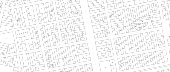 Urbanisme et territoire - plan cadastral avec limites de parcelles d'un centre ville d'une métropole