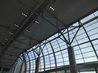 Skylight window. Window in commercial office or industrial building. abstract architectural background