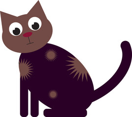 Cute brown cat with spots. Vector file for designs.